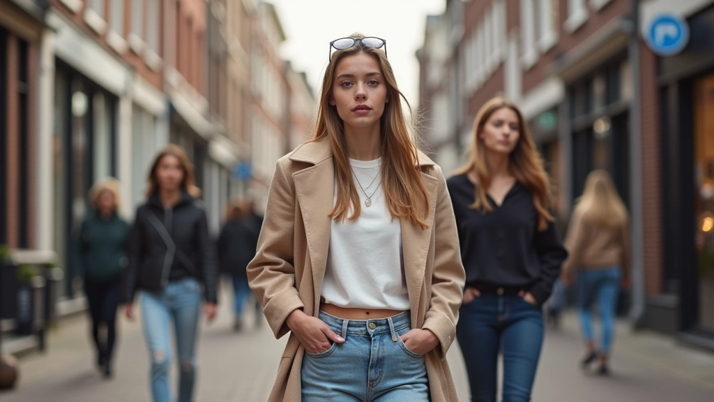 Amsterdam casual fashion scene with young people in everyday outfits